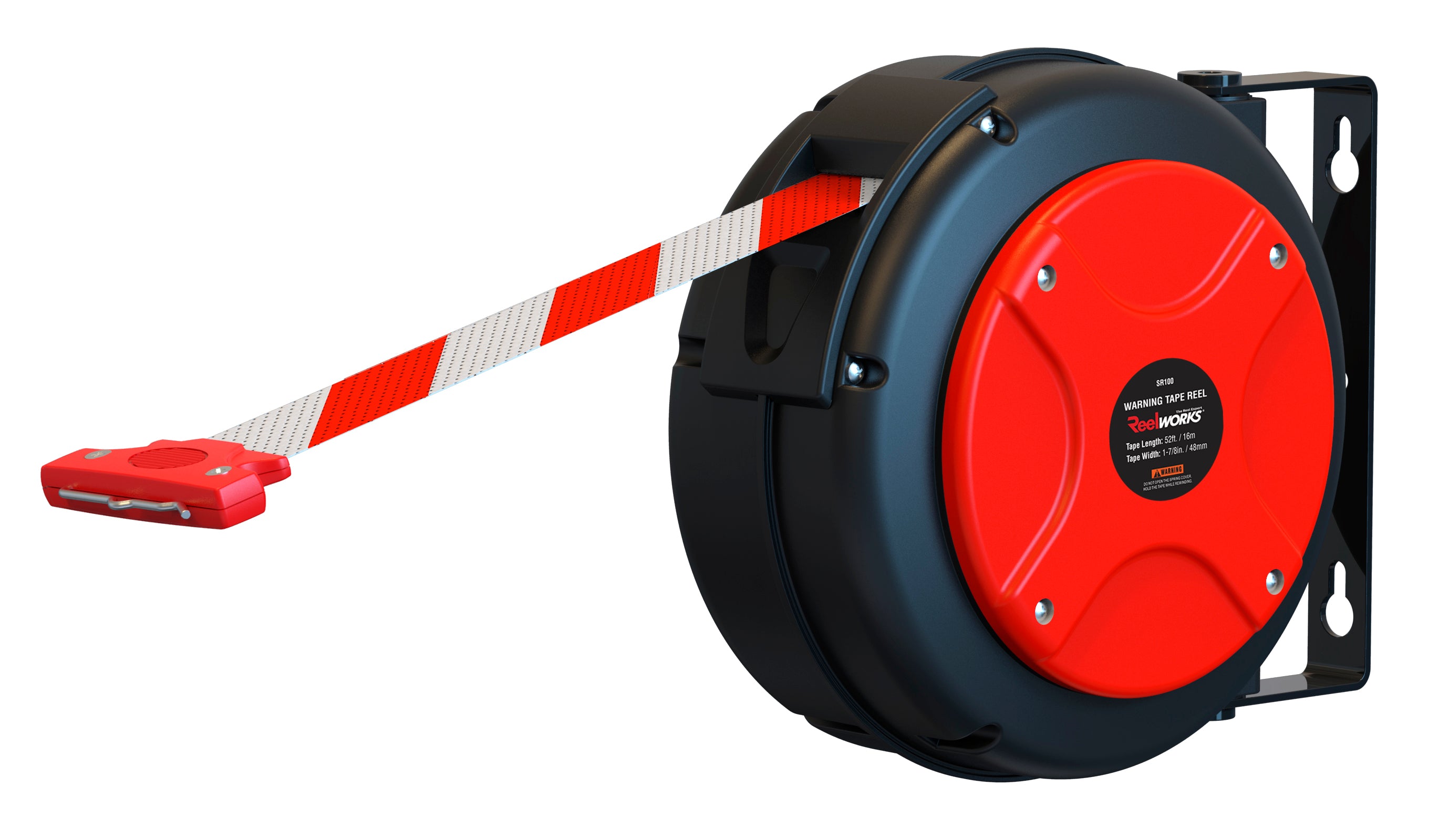 Warning Tape Reel Red & White 16m